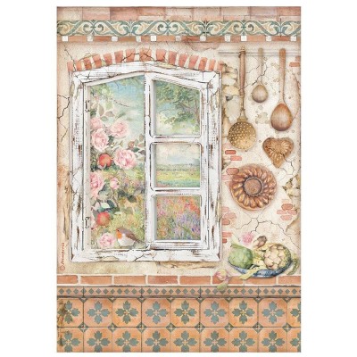 Stamperia - Papier de riz «Window/Casa Granada»