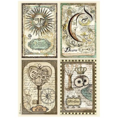 Stamperia - Papier de riz «Alchemy/4 cards»
