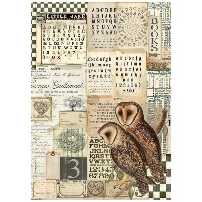 Stamperia - Papier de riz «Alchemy/Owls»