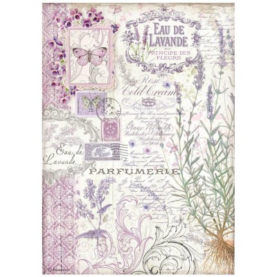 Stamperia - Papier de riz «Eau de Lavande/Provence»