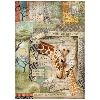 Stamperia - Papier de riz «Giraffe/Savana»