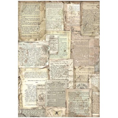 Stamperia - Papier de riz «Vintage Library/Book Pages»