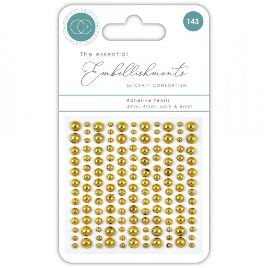 Craft Consortium - Enamel Dots autocollant collection «Gold Pearls» 143 pcs