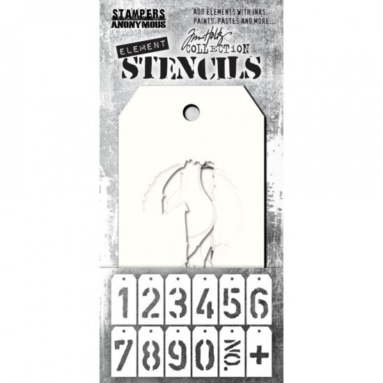Tim Holtz - Mini Stencil «Element Number Tags» 