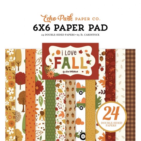 Echo Park - Bloc de  papier double face «I Love Fall»  6" X 6"   24 feuilles