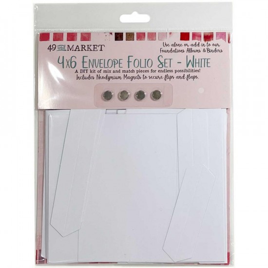 49 & Market - Pochette «4 x 6 Envelope Folio Set» Blanc