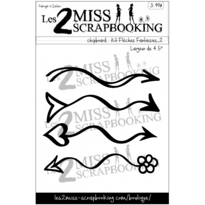 Les 2 Miss scrapbooking - Chipboard «Kit flèches fantaisies 2» 4 pcs