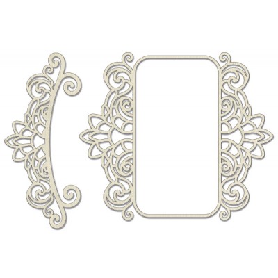 Fabrika Decoru - Chipboard «Frame and border with curls #1»