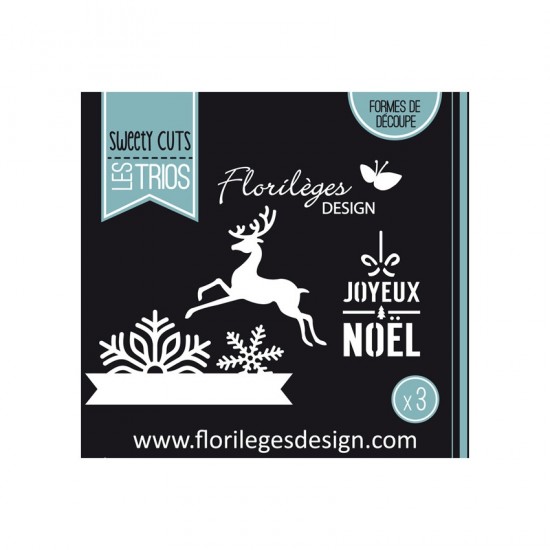 LIQUIDATION- Florilèges Design - Outils De Découpe «Flocons de Noël» 3  pièces (Le prix indiqué est déjà à 50% de rabais)
