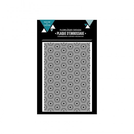  Florilèges Design - Plaque d'embossage «Hexagones imbriqués»