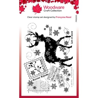 Woodware Craft Collection - Estampe «Winter Reindeer» 1 pc