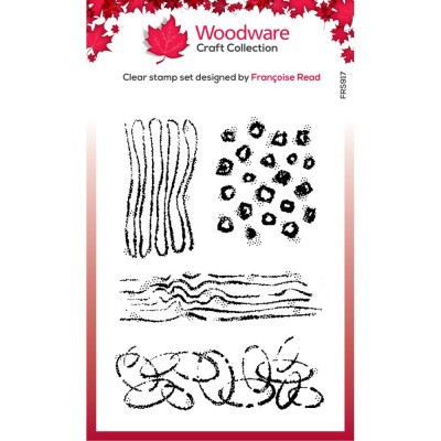 Woodware Craft Collection - Estampe «Texture Patches» 4 pcs