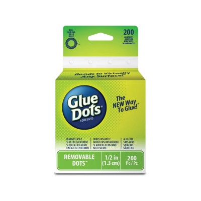 Glue Dots  1/2"(13mm) rouleau de 200 pcs-REPOSITIONNABLE