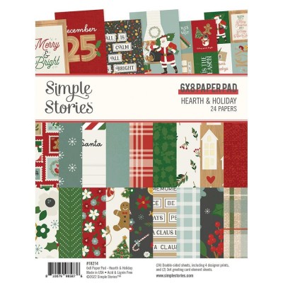 Simple Stories - Ensemble de papier «Hearth & Holidays» 6 "X 8" recto-verso 24 feuilles / Pqt 
