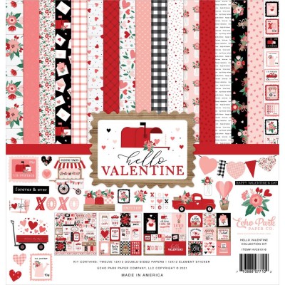 Echo Park - Bloc de  papier double face "Hello Valentine"  12" X 12"   12 feuilles