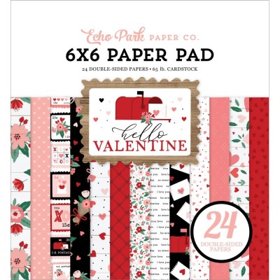 Echo Park - Bloc de  papier double face «Hello Valentine»  6" X 6"   24 feuilles