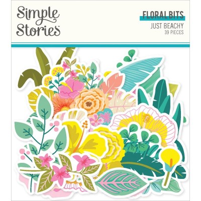 Simple Stories - Éphéméra Floral Bits «Just Beachy» 39 pcs
