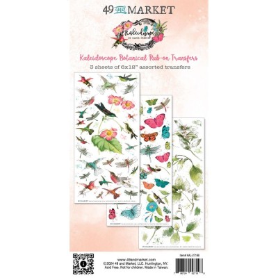 49 & Market - Rub-Ons de la collection  «Kaleidoscope/Botanical» 3 feuilles