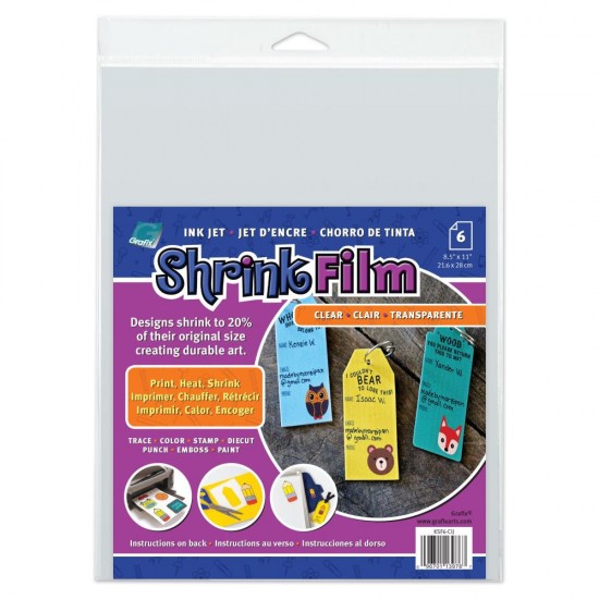 Grafix - Papier Shrink Prink «Transparent/Clear» 6 feuilles