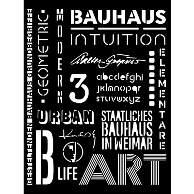 Stamperia - Stencil Voyages Fantastiques «Bauhaus Writings» 8" X 10"