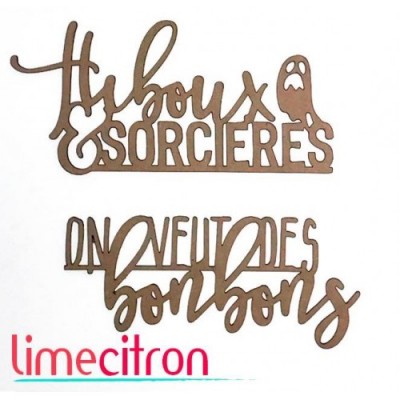 Lime Citron - Chipboard «Hiboux et bonbons»
