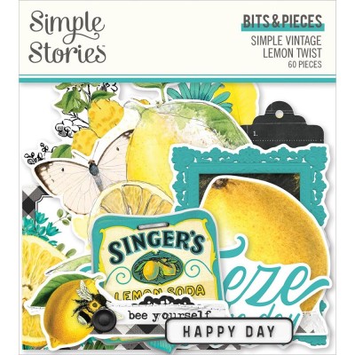 SImple Stories - Éphéméra «Lemon Twist Bits and Pieces» 60 pcs
