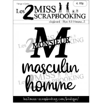  Les 2 Miss scrapbooking - Chipboard «Mini kit homme 2»