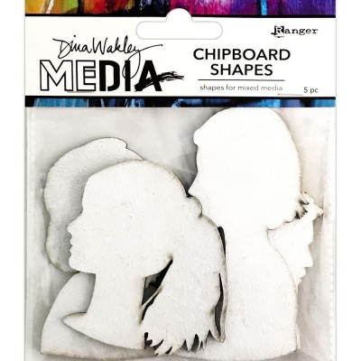 Dina Wakley - Chipboard Shapes «Profiles» 5 pièces