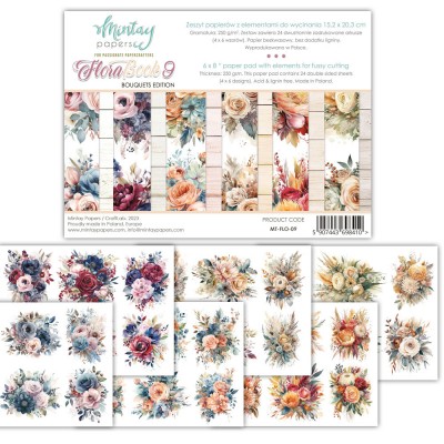 Mintay - Papier 6" X 8"  collection «Flora Book 9» 24 pages recto-verso                      