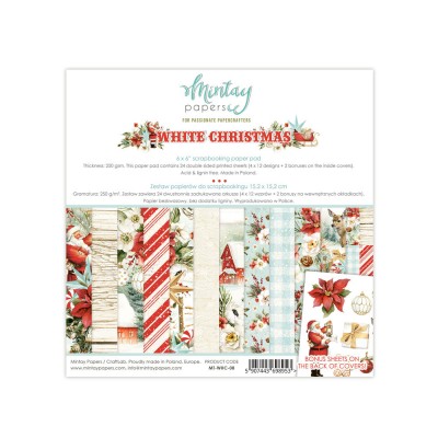  Mintay - Papier 6" X 6"  collection «White Christmas» 24 pages recto-verso