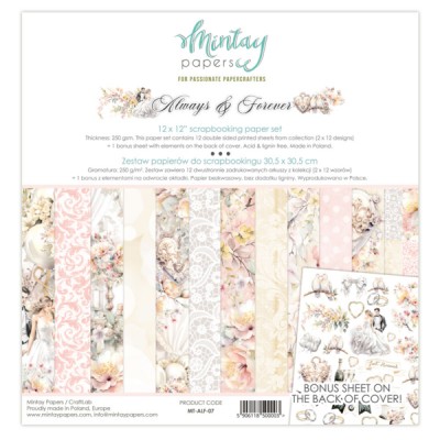  Mintay - Papier 12" X 12"  collection «Always & Forever» 12 pages recto-verso