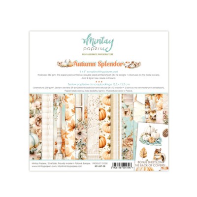  Mintay - Papier 6" X 6"  collection «Autumn Splendor» 24 pages recto-verso