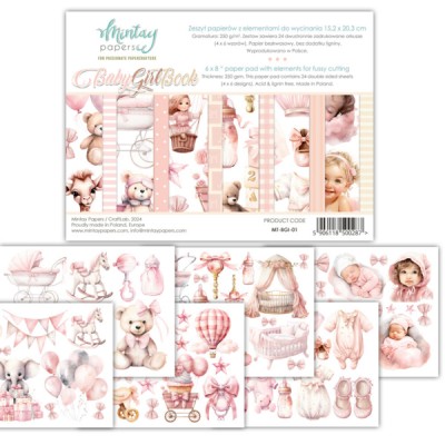 Mintay - Papier 6" X 8"  collection «Baby Girl Book» 24 pages recto-verso                      