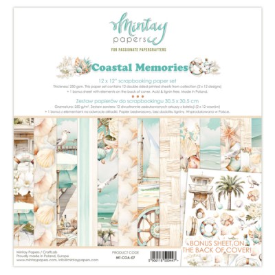  Mintay - Papier 12" X 12"  collection «Coastal Memories» 12 pages recto-verso
