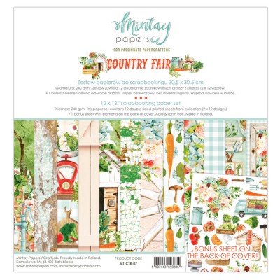 Mintay - Papier 12" X 12"  collection «Country Fair» 12 pages recto-verso