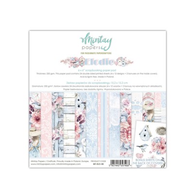  Mintay - Papier 6" X 6"  collection «Elodie» 24 pages recto-verso
