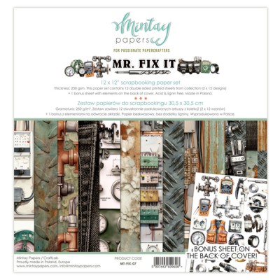 Mintay - Papier 12" X 12"  collection «Mr. Fix It» 12 pages recto-verso