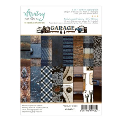  Mintay - Papier 6" X 8"  collection «Garage» 24 pages recto-verso