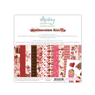  Mintay - Papier 6" X 6"  collection «Chocolate Kiss» 24 pages recto-verso