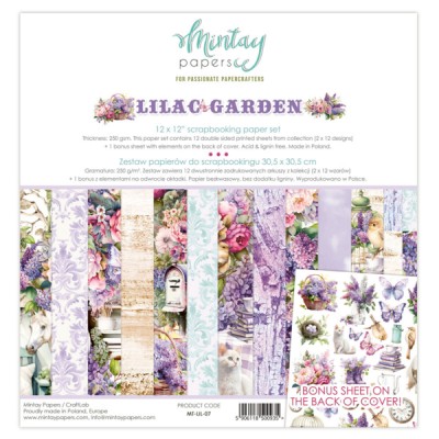  Mintay - Papier 12" X 12"  collection «Lilac Garden» 12 pages recto-verso