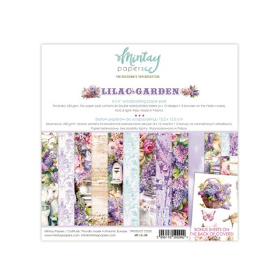 Mintay - Papier 6" X 6"  collection «Lilac Garden» 24 pages recto-verso