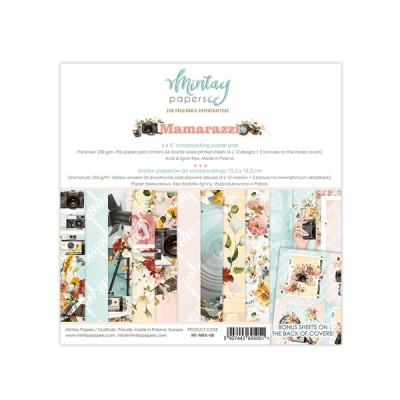 Mintay - Papier 6" X 6"  collection «Mamarazzi» 24 pages recto-verso