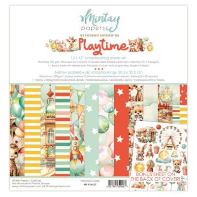  Mintay - Papier 12" X 12"  collection «Playtime» 12 pages recto-verso