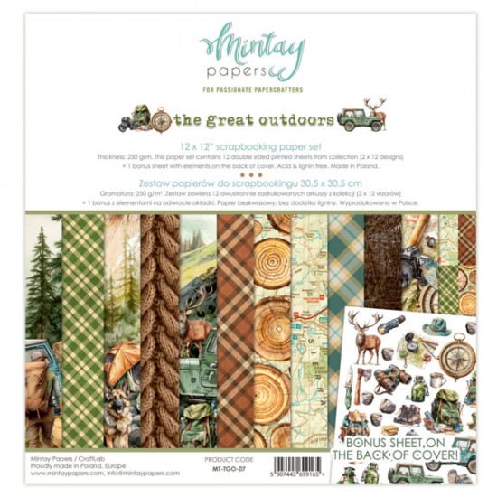  Mintay - Papier 12" X 12"  collection «The Great Outdoors» 12 pages recto-verso