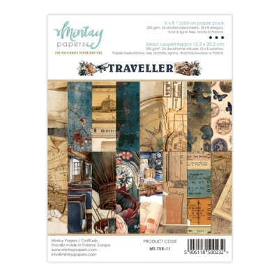  Mintay - Papier 6" X 8"  collection «Traveler» 24 pages recto-verso