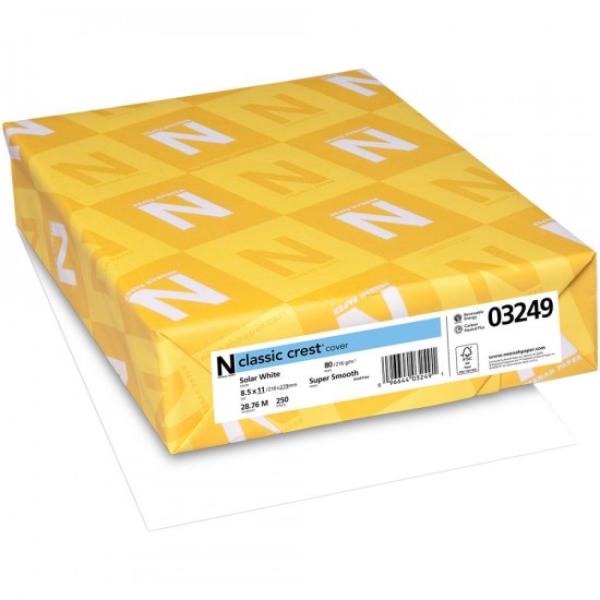 Neenah - « Solar White-cartons lisses pour estamper 80lbs» 250 feuilles