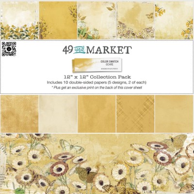  49& Market - bloc de papier collection «Color Swatch Ochre» 12 x 12" 10 feuilles