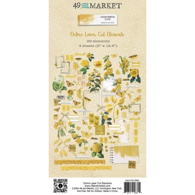 49 & Market - Éphéméras de la collection  «Color Swatch Ochre -Elements » 99 pièces