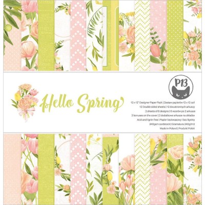 P13 - Bloc de papier «Hello Spring» 12" X 12" 12 pages