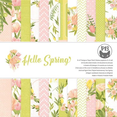 P13 - Bloc de papier «Hello Spring» 6" X 6" 24 pages